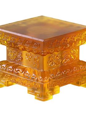 琉璃正方形八吉祥发光莲花台底座家用药师佛观音财神像加高供奉台