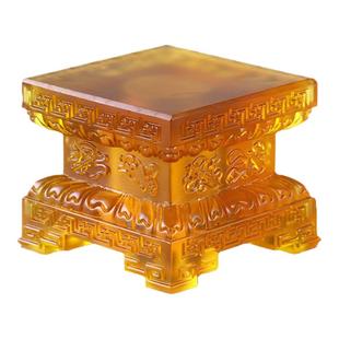 琉璃正方形八吉祥发光莲花台底座家用药师佛观音财神像加高供奉台