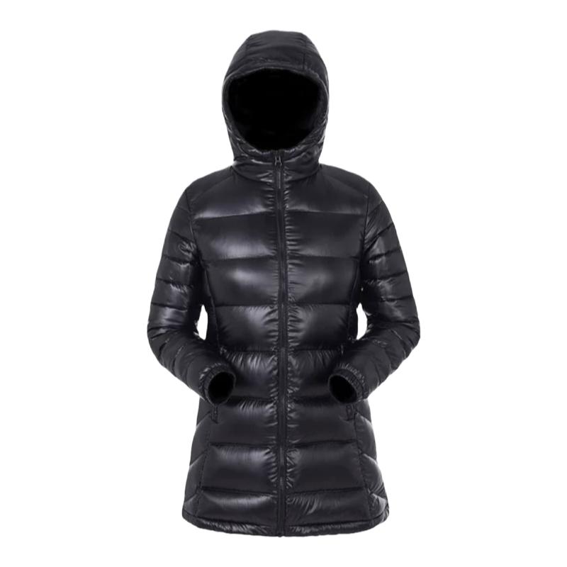 圣伯纳中长款鹅绒羽绒服女款秋冬防风轻量保暖鹅绒服女厚外套休闲