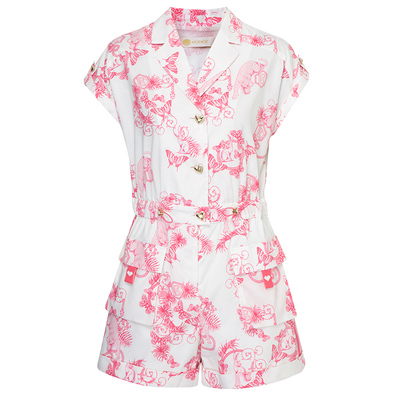 KD粉色印花连体裤动短裤时尚