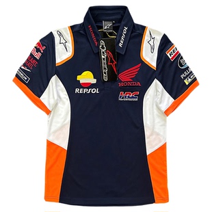 适用Motogp威爽A星摩托短袖马奎斯HRC威爽机车刺绣T恤KTM厂队服