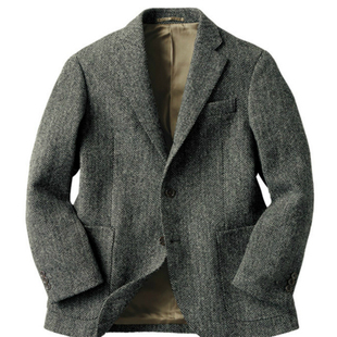 复古羊毛粗花呢西服Tweed毛呢外套Blazer布雷泽上衣大码秋冬西装