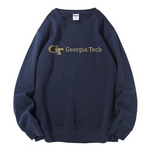 Georgia Tech佐治亚理工学院卫衣套头圆领青少年加绒加厚冬季外套