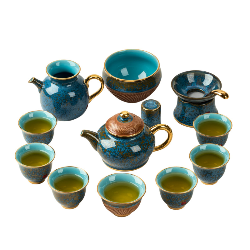 高端钧瓷窑变釉功夫茶具套装礼盒