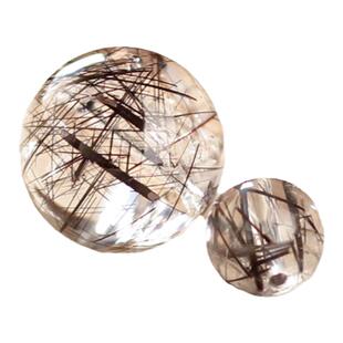 巴西黑发晶圆珠散珠隔珠108佛珠手串水晶手链串珠DIY文玩饰品配件