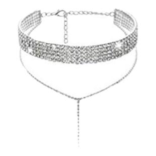 共赴晚宴~满钻超闪流苏项链女轻奢小众设计感胸链高级锁骨链颈链