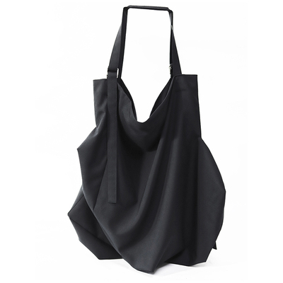 暗黑山系立体裁剪褶皱托特斜挎包