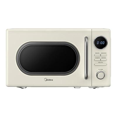 Midea/美的 M2F 家用小型迷你一人复古微波炉奶白色奶油风20升