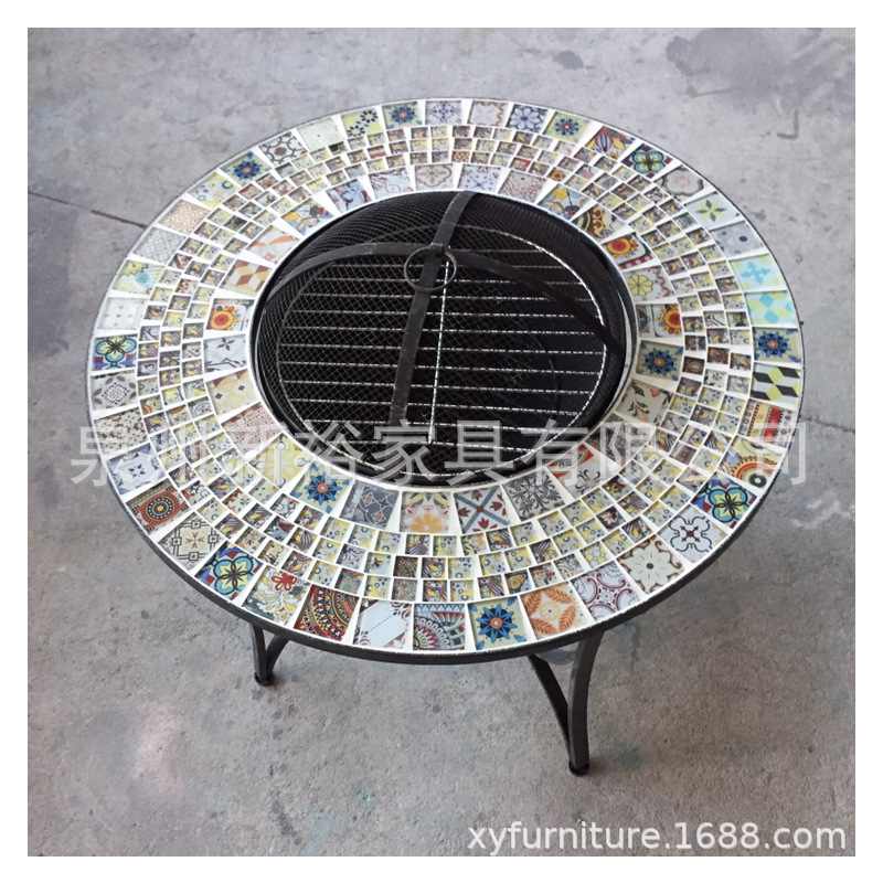 厂家直销现货马赛克烧烤架 欧式烧烤桌 户外烧烤桌 铁艺烧烤架