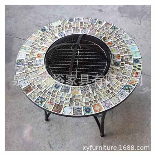 厂家直销现货马赛克烧烤架 欧式烧烤桌 户外烧烤桌 铁艺烧烤架