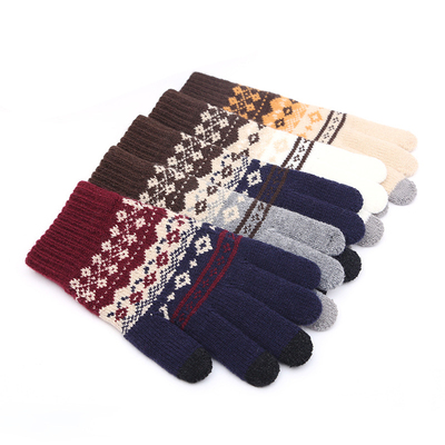 无印MUJJ冬季保暖触屏手套男女羊绒加厚秋冬防寒骑行羊毛针织手套