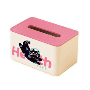 纸巾盒可爱客厅桌面弹簧餐巾纸盒家用多巴胺卡通装饰高颜值纸抽盒