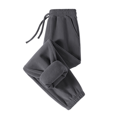 抓绒裤子男款冬季高级奥粒绒长裤