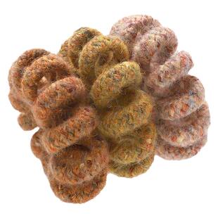 秋冬款毛线绒电话线发圈高弹力耐用皮筋女扎头发绳简约时尚头绳