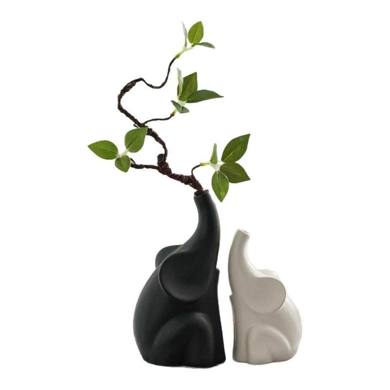 北欧现代大象花瓶客厅乔迁送人玄关工艺品餐边柜展示柜陶瓷摆件