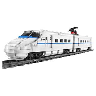 宇星12001-12007铁路蒸汽列车遥控电动模型拼插diy小颗粒积木玩具