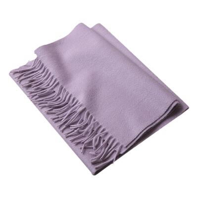 apcshop秋冬小水纹纯色羊绒围巾