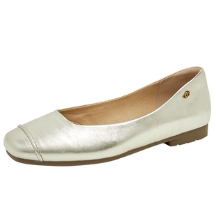 商场同款百田森平底小皮鞋女真皮软不累脚女士单鞋春款女鞋