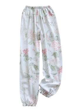 女人棉棉绸棉绸收口裤长裤