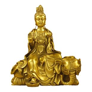 久鉴 铜文殊普贤菩萨 铜工艺品家居办公室桌面饰品摆件