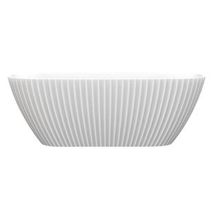 特拉维尔高分子PMMA人造石浴缸家用竖条纹独立式酒店民宿轻奢浴盆