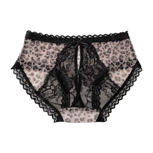 豹纹沦陷 蕾丝花边内裤女生性感透气法式纯欲低腰三角裤2025新款