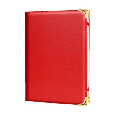 5本高档红色皮面朗诵稿夹文件夹