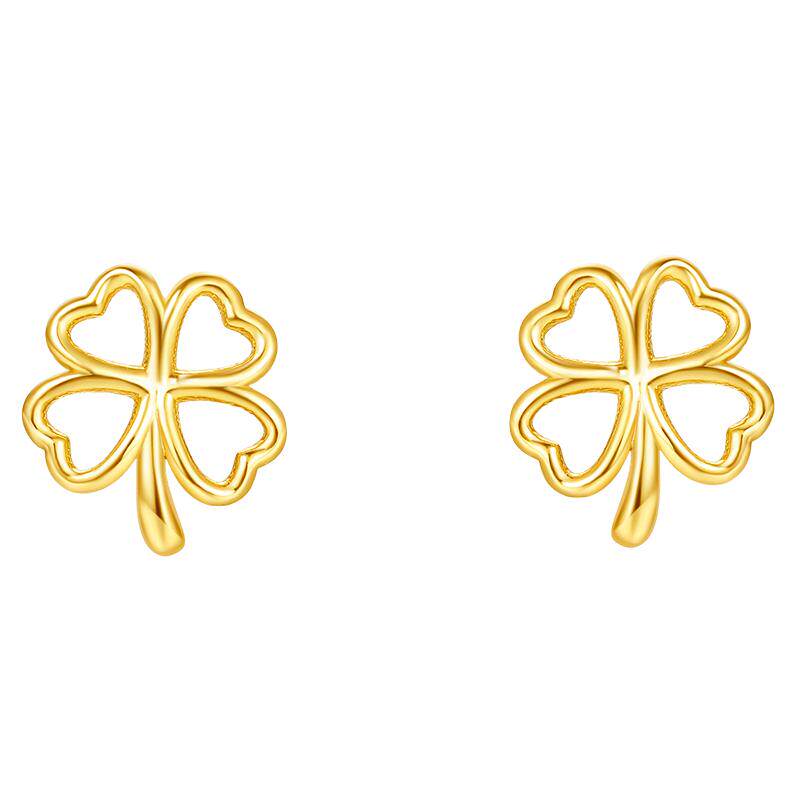 18k耳钉周六福多彩甜美