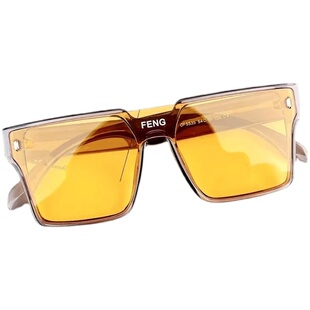 连体镜片FENG字母超酷男个性墨镜抖音潮黑色女骑行欧美防风太阳镜