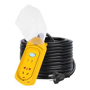 电动电瓶摩托车充电延长线户外防雨水插座插排10/20米拖线板长线