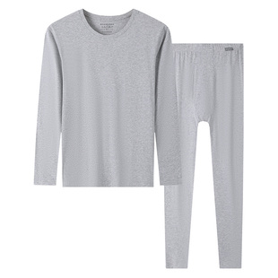 SCHIESSER舒雅男士棉氨绒7A抗菌秋衣秋裤圆领保暖内衣套装23881W