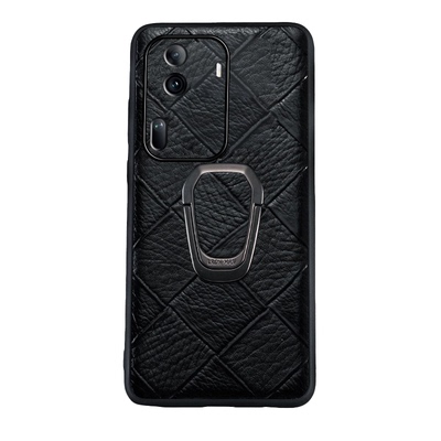 适用oppoReno14/13/12/11/10/9/8/7/6/5/pro/pro+系列月梵希棱格纹商务车载便携两式磁吸全包支架手机壳
