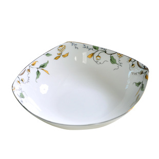 唐山骨瓷餐盘创意方形四方盘子菜盘家用陶瓷碟子深盘汤盘平盘碗碟