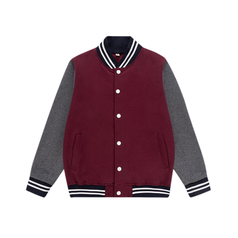 伊顿中小学生学校校服春秋加绒棒球服枣红运动服纯棉校服套装
