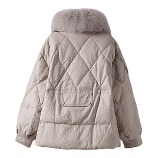 海宁皮衣女真皮外套常规狐狸毛领加厚90白鸭绒新款绵羊皮羽绒服