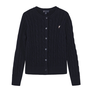 POLOWALK童装女童针织衫2025新品女童针织衫中大童针织开衫百搭