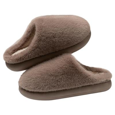 厚底棉拖鞋男士2025新款秋冬季毛绒保暖室内家居包头踩屎感拖鞋女