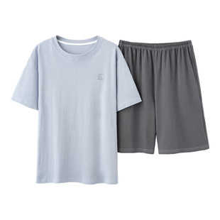 冰丝睡衣男款2026新款夏季薄款男士青少年短袖简约宽松家居服套装