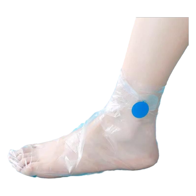 一次性袜子足膜套防脚裂透明溜冰袜塑料家用室内试鞋足疗护理加厚