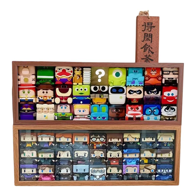 叠叠乐收纳盒蜡笔小新POP CUBE盲盒收纳盒泡泡玛特展示盒中空相框