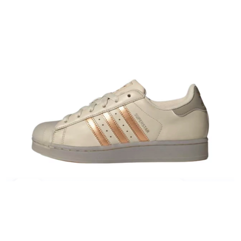 Adidas玫瑰金贝壳头低帮运动板鞋