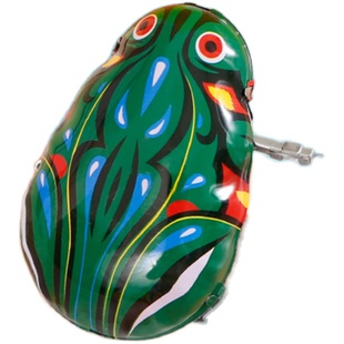 铁皮青蛙儿童发条玩具8090怀旧弹跳跳跳蛙上链条玩具幼儿园礼物