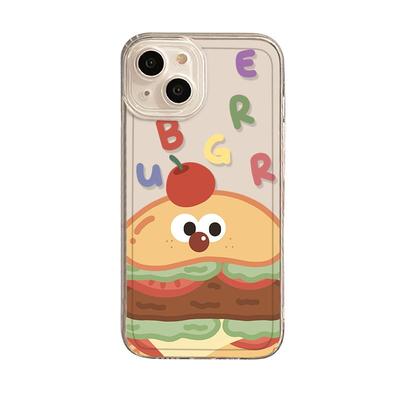 汉堡薯条手机壳情侣卡通硅胶