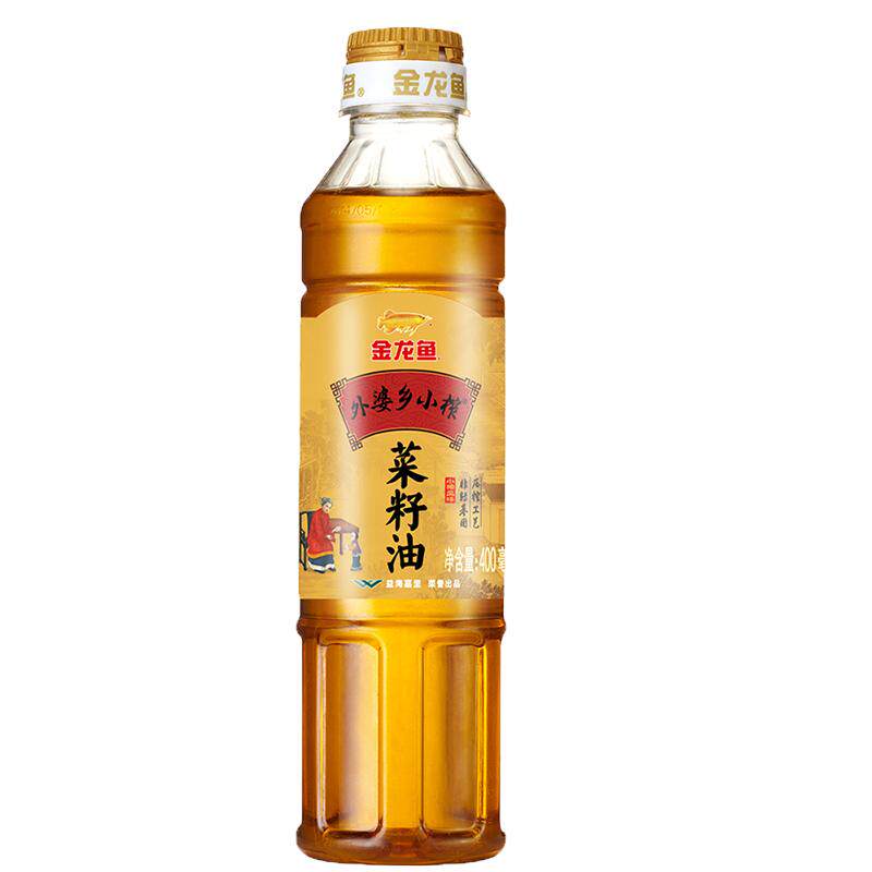金龙鱼外婆乡小榨菜籽油400ML/瓶宿舍小瓶装物理压榨提色香菜油