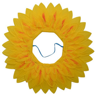 向日葵头套太阳花脸套搞笑露脸葵花帽子运动会开幕式入场舞蹈道具