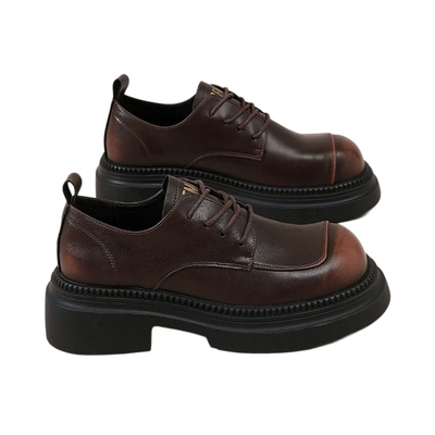 Semir女鞋百搭增高厚底小皮鞋