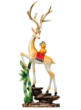 福鹿平安招财鹿摆件客厅轻奢高档客厅沙发电视柜旁边乔迁新居礼物