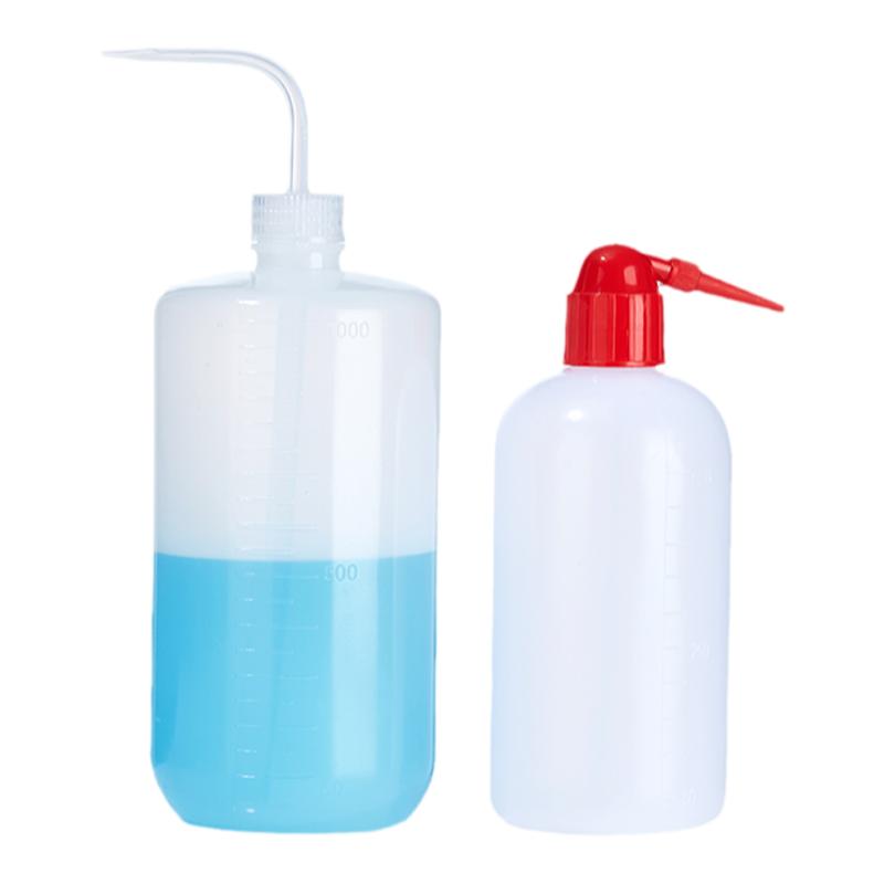 塑料安全洗瓶弯头冲洗瓶实验室乙醇蒸馏水弯管瓶专用清洗瓶500ml