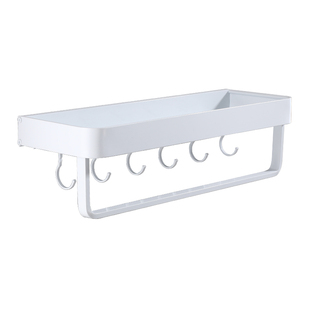 可拆洗白色厨房置物架壁挂 太空铝加厚简约小清新调味品架免打孔