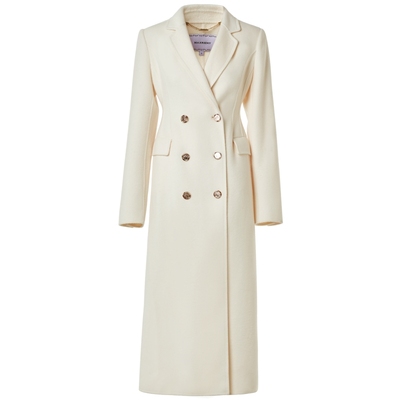 【奥莱】MAXRIENY复古风奶白色双面呢大衣秋冬极简羊毛外套女